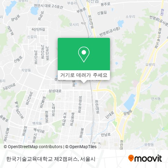 한국기술교육대학교 제2캠퍼스 지도