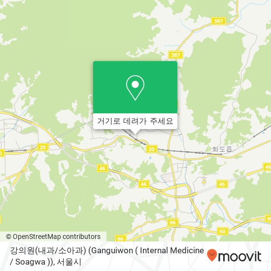 강의원(내과 / 소아과) (Ganguiwon ( Internal Medicine / Soagwa )) 지도
