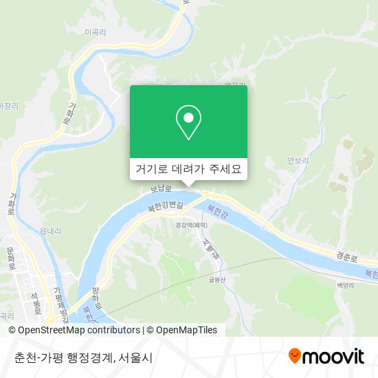 춘천-가평 행정경계 지도