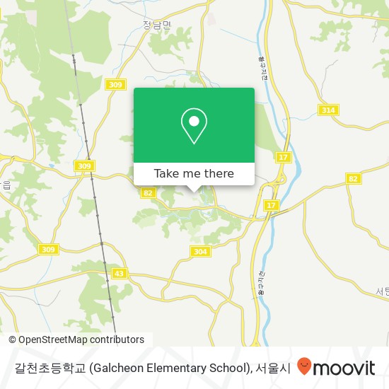 갈천초등학교 (Galcheon Elementary School) 지도