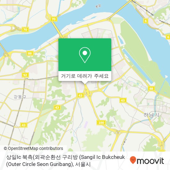 상일Ic 북측(외곽순환선 구리방 (Sangil Ic Bukcheuk (Outer Circle Seon  Guribang) 지도