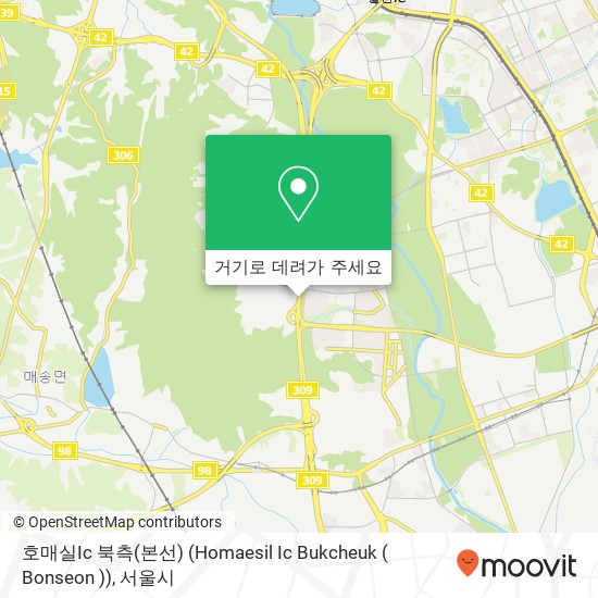 호매실Ic 북측(본선) (Homaesil Ic Bukcheuk ( Bonseon )) 지도