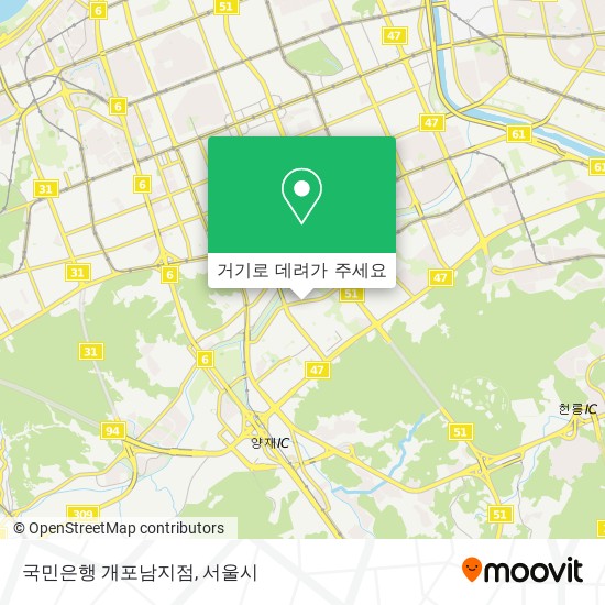 국민은행 개포남지점 지도
