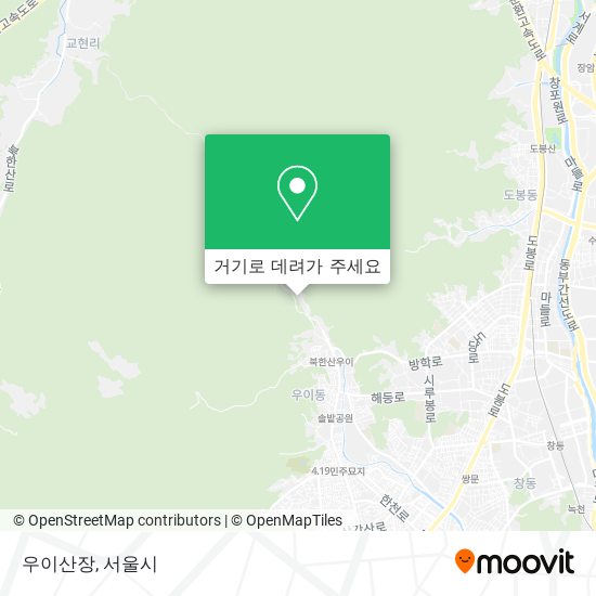 우이산장 지도
