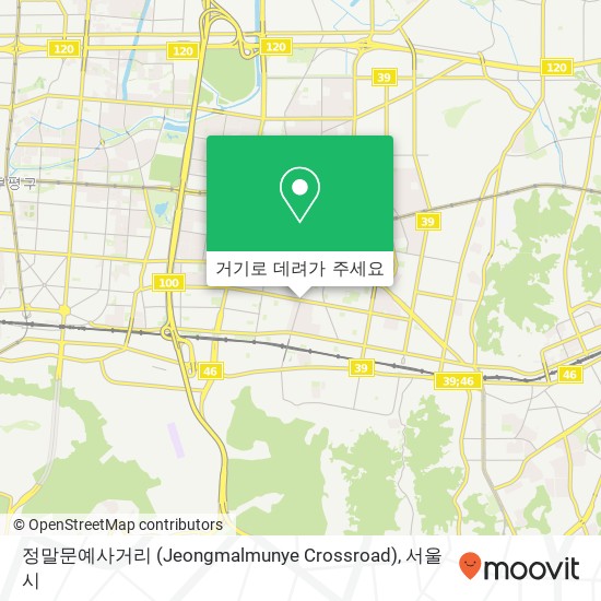 정말문예사거리 (Jeongmalmunye Crossroad) 지도