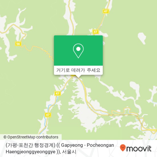 (가평-포천간 행정경계) (( Gapyeong - Pocheongan  Haengjeonggyeonggye )) 지도
