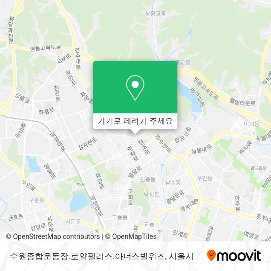 수원종합운동장.로얄팰리스.아너스빌위즈 지도