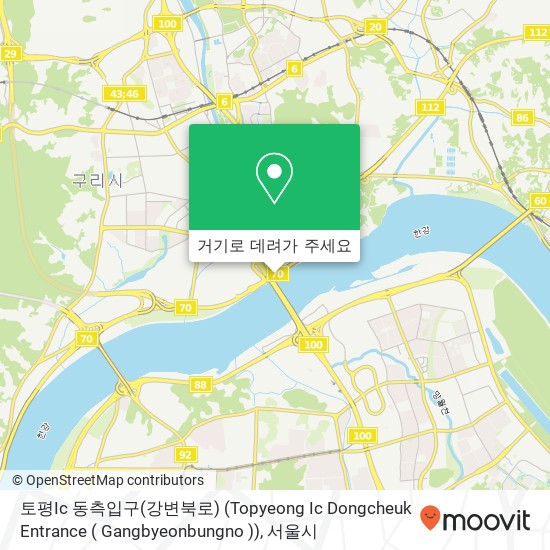 토평Ic 동측입구(강변북로) (Topyeong Ic Dongcheuk Entrance ( Gangbyeonbungno )) 지도
