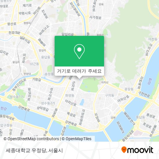 세종대학교 우정당 지도