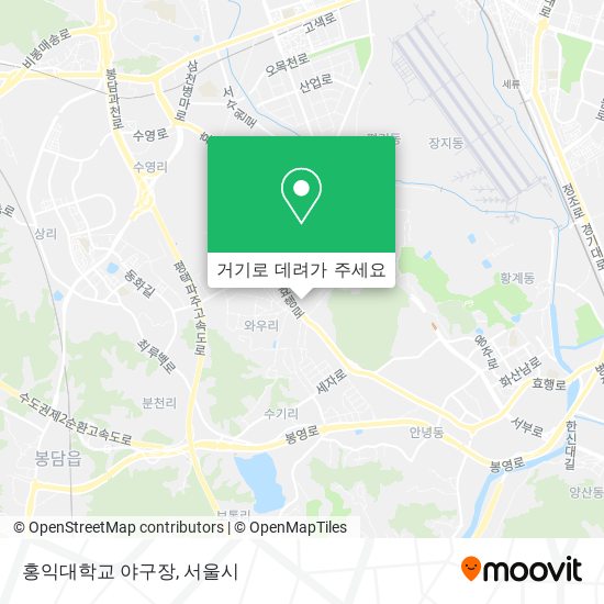 홍익대학교 야구장 지도