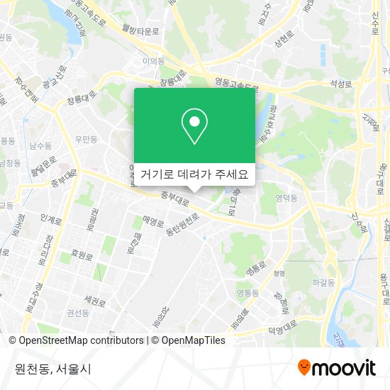 원천동 지도