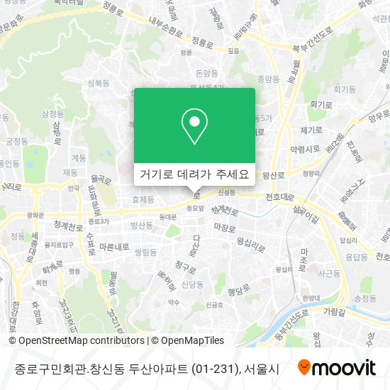 종로구민회관.창신동 두산아파트 (01-231) 지도