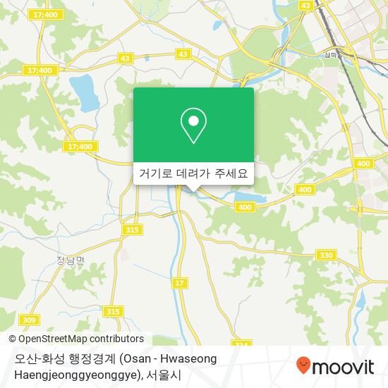 오산-화성 행정경계 (Osan - Hwaseong  Haengjeonggyeonggye) 지도