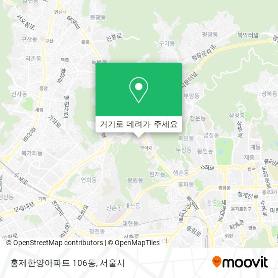 홍제한양아파트 106동 지도