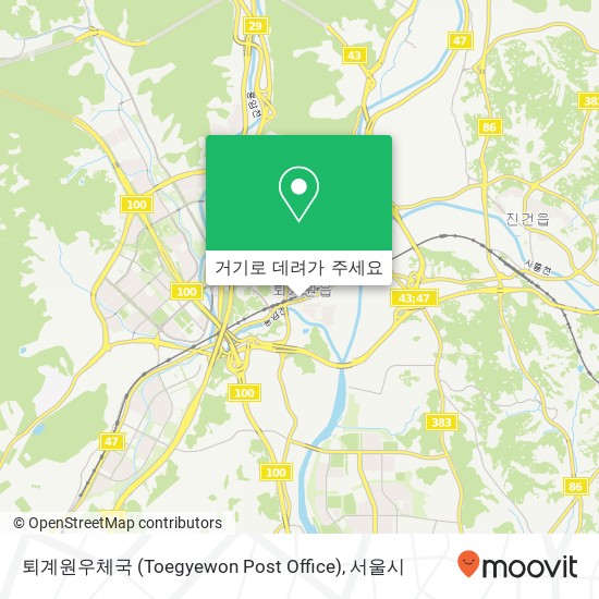 퇴계원우체국 (Toegyewon Post Office) 지도
