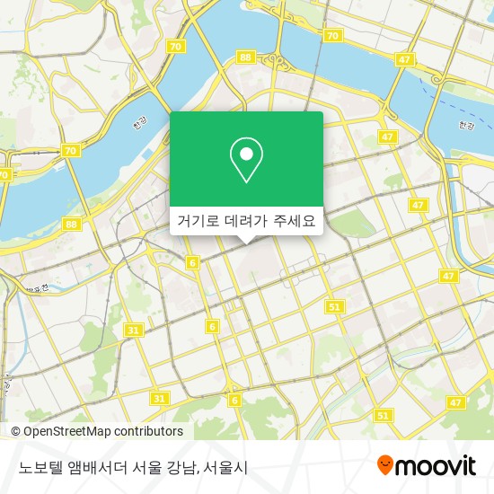 노보텔 앰배서더 서울 강남 지도