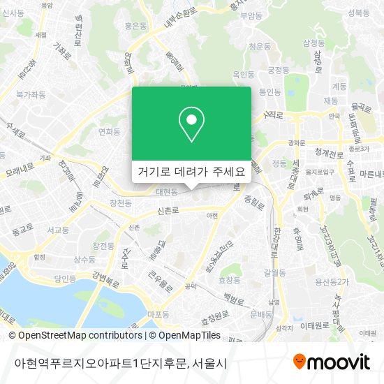 아현역푸르지오아파트1단지후문 지도