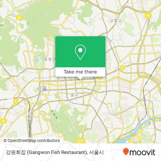 강원회집 (Gangwon Fish Restaurant) 지도