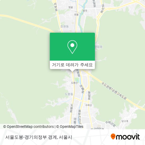 서울도봉-경기의정부 경계 지도