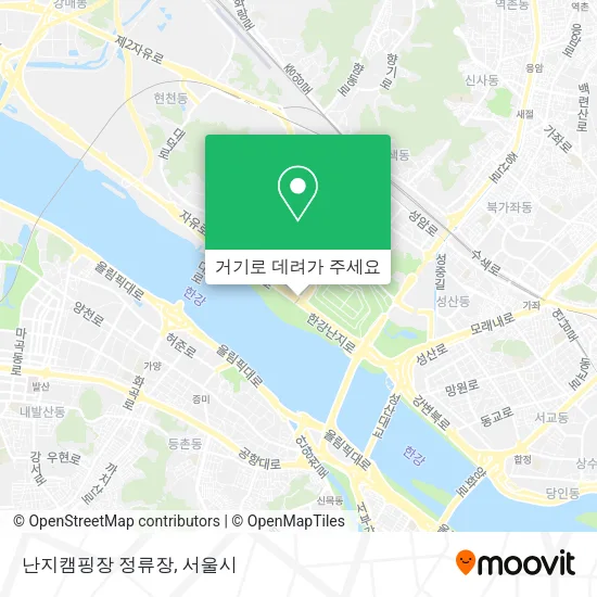 난지캠핑장 정류장 지도