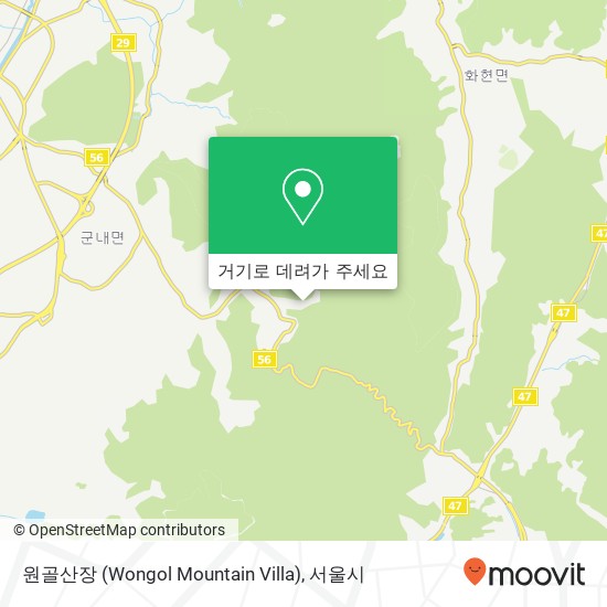 원골산장 (Wongol Mountain Villa) 지도