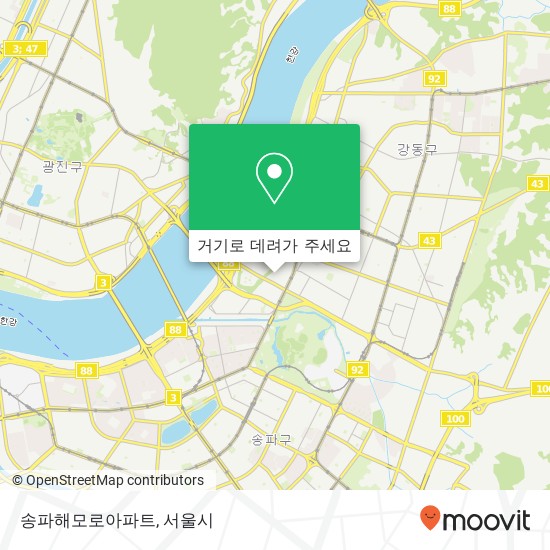 송파해모로아파트 지도