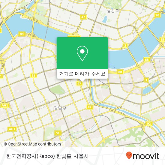 한국전력공사(Kepco) 한빛홀 지도
