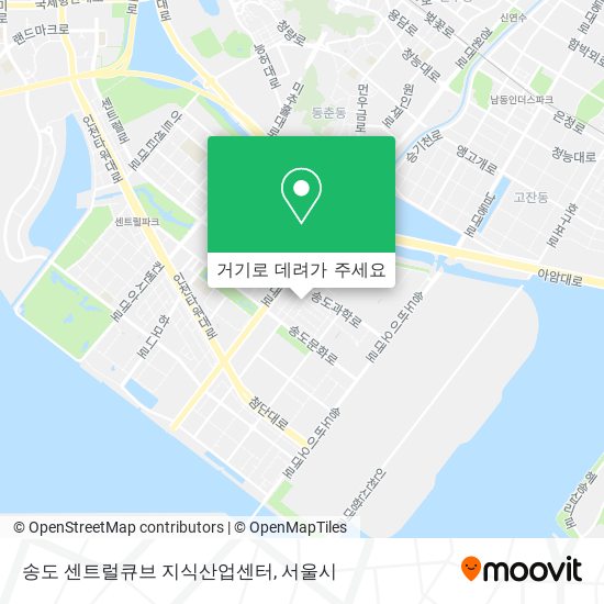 송도 센트럴큐브 지식산업센터 지도