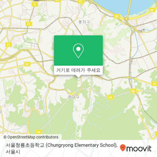 서울청룡초등학교 (Chungryong Elementary School) 지도