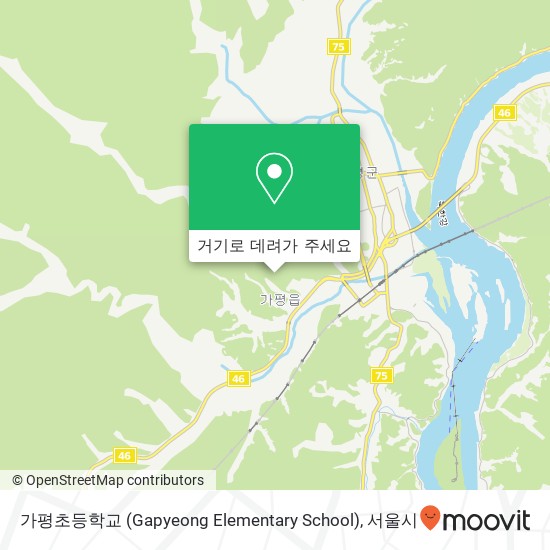 가평초등학교 (Gapyeong Elementary School) 지도