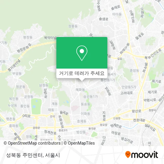 성북동 주민센터 지도