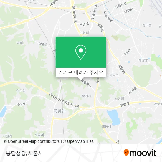 봉담성당 지도