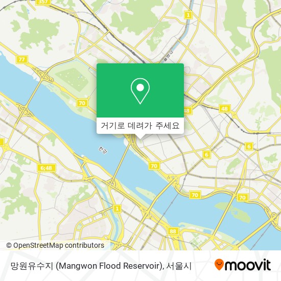망원유수지 (Mangwon Flood Reservoir) 지도