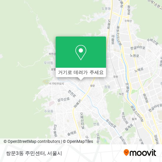 쌍문3동 주민센터 지도