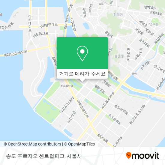 송도 푸르지오 센트럴파크 지도