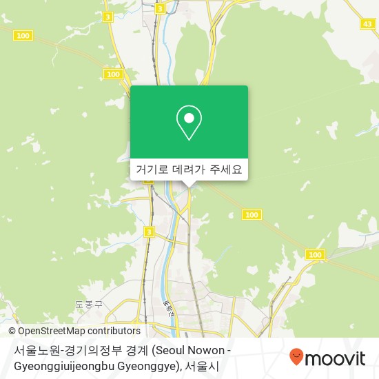 서울노원-경기의정부 경계 (Seoul Nowon - Gyeonggiuijeongbu  Gyeonggye) 지도