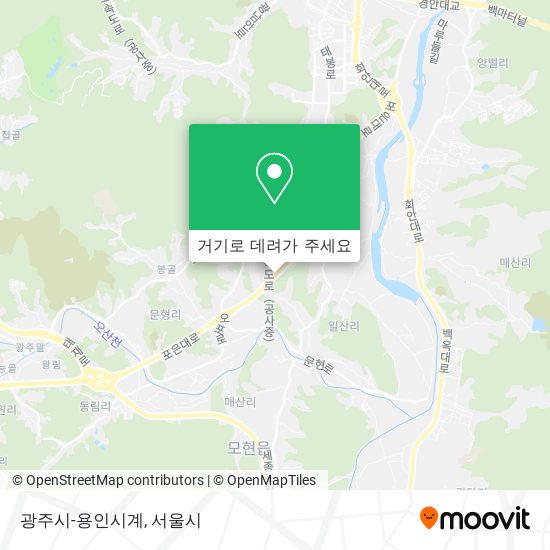 광주시-용인시계 지도