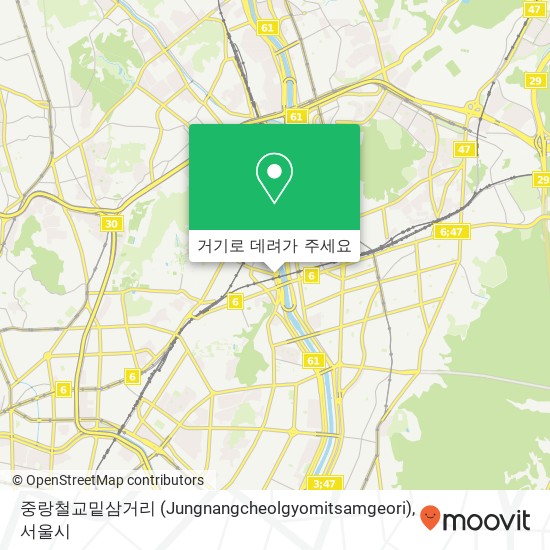 중랑철교밑삼거리 (Jungnangcheolgyomitsamgeori) 지도