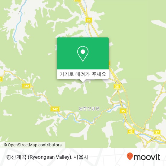 령산계곡 (Ryeongsan Valley) 지도