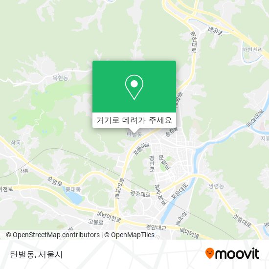 탄벌동 지도