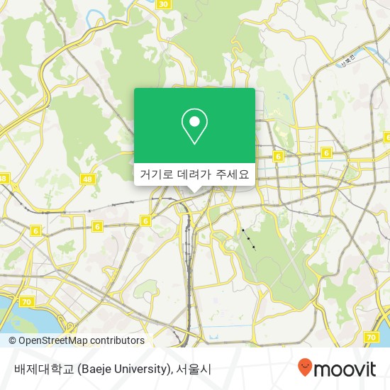 배제대학교 (Baeje University) 지도