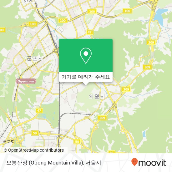오봉산장 (Obong Mountain Villa) 지도