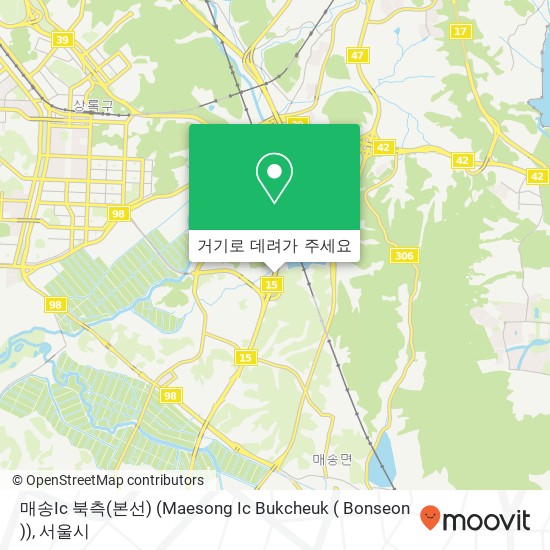 매송Ic 북측(본선) (Maesong Ic Bukcheuk ( Bonseon )) 지도