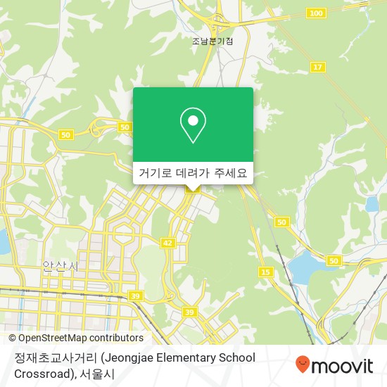 정재초교사거리 (Jeongjae Elementary School Crossroad) 지도