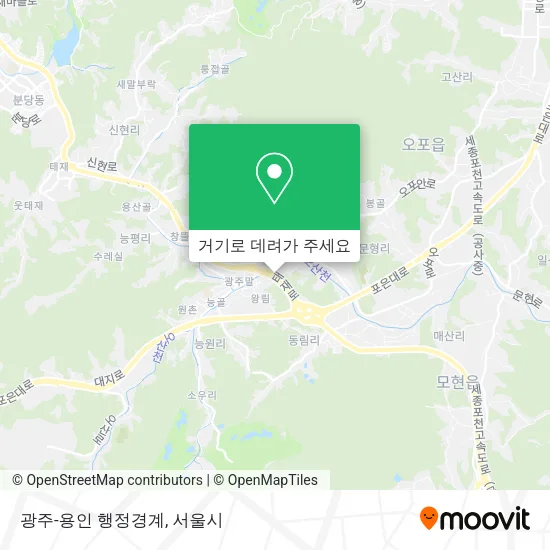 광주-용인 행정경계 지도