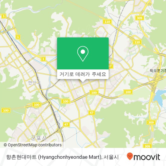 향촌현대마트 (Hyangchonhyeondae Mart) 지도