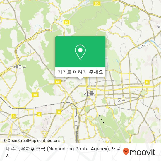 내수동우편취급국 (Naesudong Postal Agency) 지도