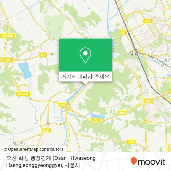 오산-화성 행정경계 (Osan - Hwaseong  Haengjeonggyeonggye) 지도