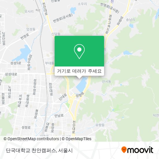 단국대학교 천안캠퍼스 지도