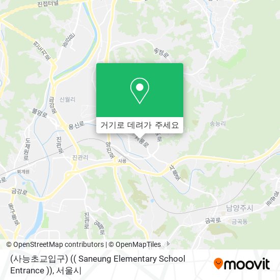 (사능초교입구) (( Saneung Elementary School Entrance )) 지도